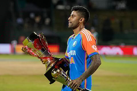 Suryakumar Yadav walks away with winners' trophy